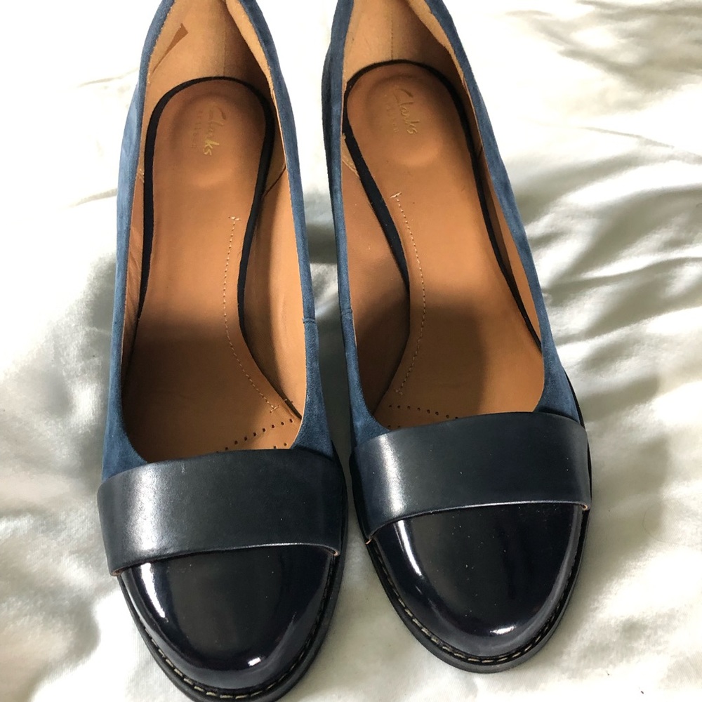 Clark’s Suede & Patent Pumps